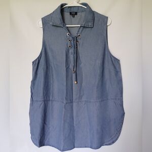 Jones New York Signature Top Size 1X Color Blue